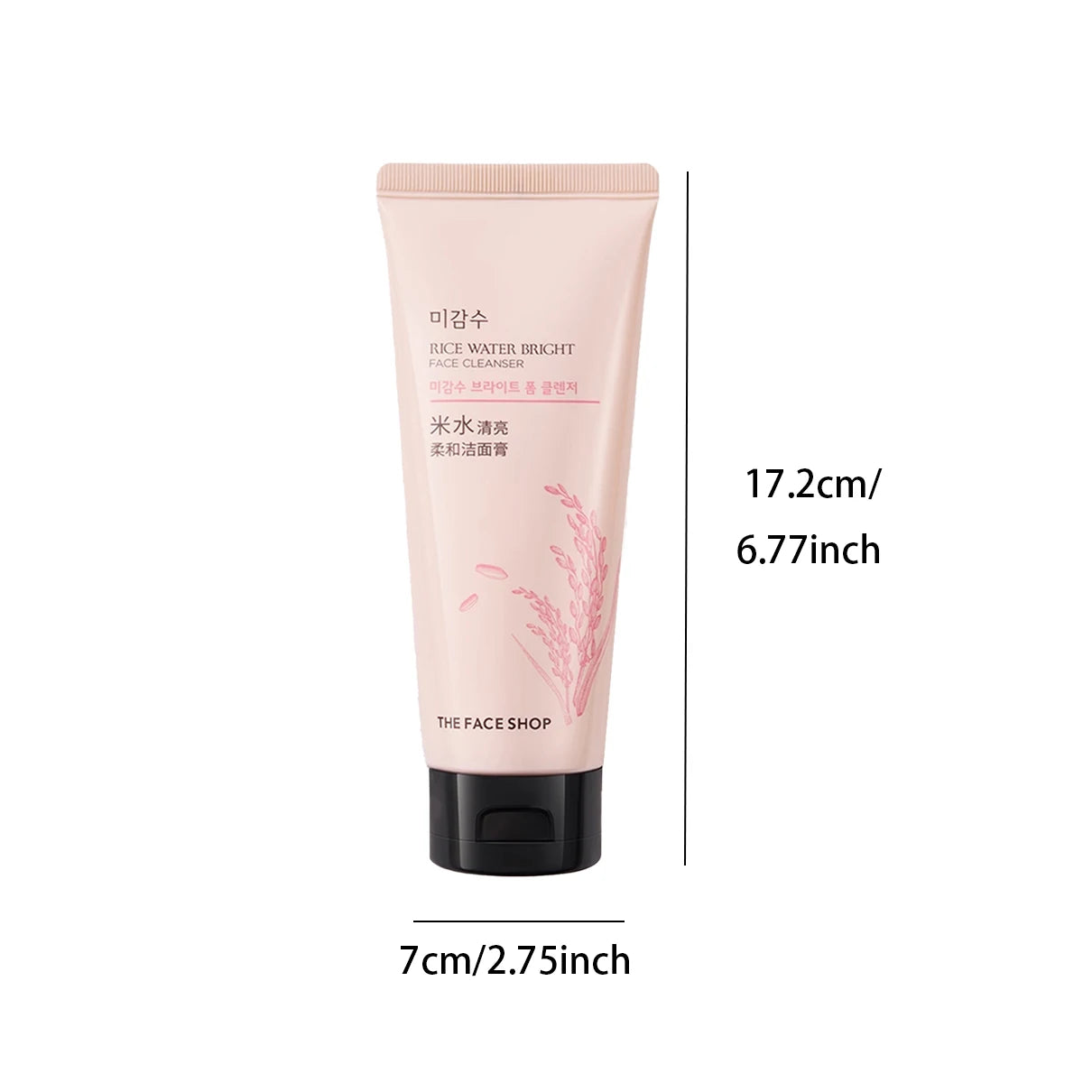 THE FACE SHOP RICE WATER BRIGHT FACE CLEANSER 150g,Smooth & Rich Lather,Gentle & Non-Tightening,Hydrating,K-Beauty,Korean Makeup
