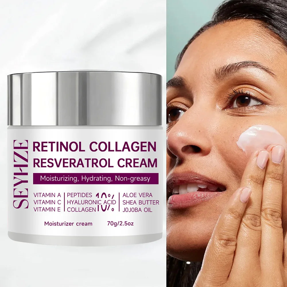 SEYHZE Retinol & Collagen Moisturizing Cream with Resveratrol HA & Niacinamide 40g/70g Day Night Anti-Aging Skin Care for Men Wo