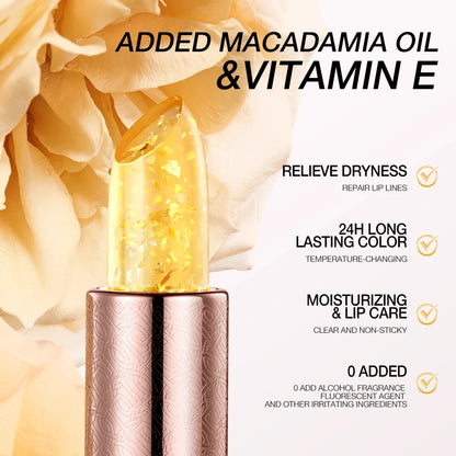 O.TWO.O 2 pcs Color Changing Lipstick Lip Blam Transferproof Long Lasting Non-sticky Moisturizing Glossy Shine Lip Gloss Makeup
