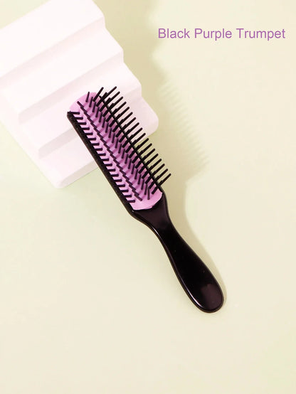WANMEI, 1 Uds., cepillo de pelo de masaje para desenredar de 9 filas para pelo liso y rizado, peine extraíble, herramienta de pe