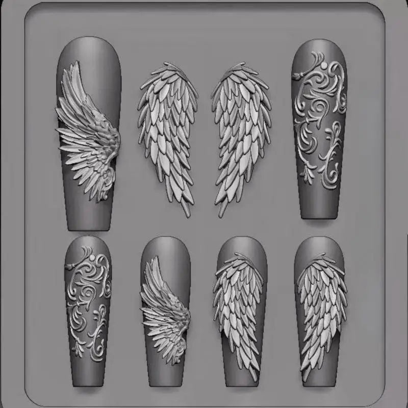New3D Silicone Nail Mold Flower Bow Butterfly Nails Templates Transparent Mold DIY Nail Art Decor Stamping Plates Manicure Tools