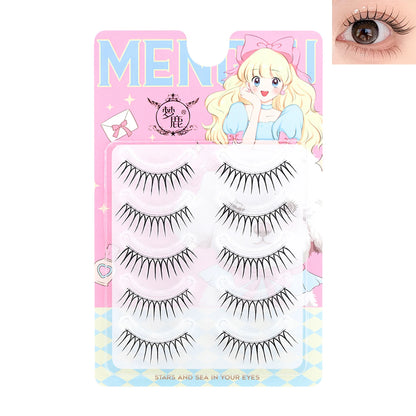 Korean U-shaped False Eyelashes Ins Zhang Yuanying False Eyelashes Natural Wispy Soft V Shaped Lash Extension Comic Eye Makeup