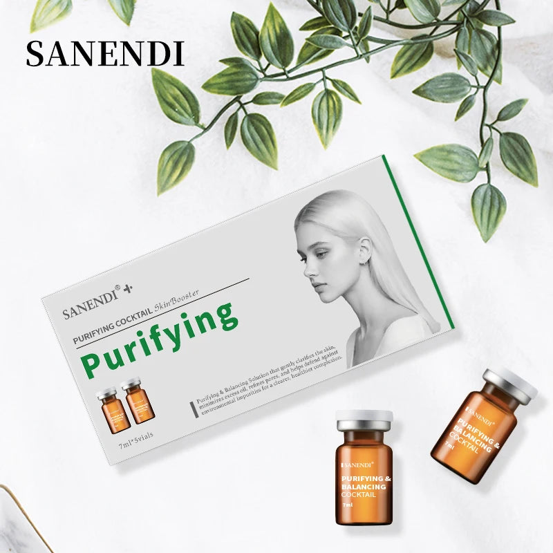 Sanendi Cocktail Serum for Facial Ampoule Hyaluronic Acid Dermapen Purifying Hydrating Skinbooster Korean Skincare Set 7ML*5Vial