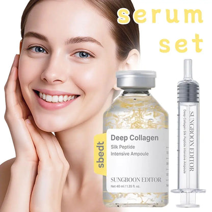 Collagen Ampoule Essence Liquid Set - Needle Type Firming Anti Wrinkle Line Sculpture Skin Care Moisturizing Repair Serum