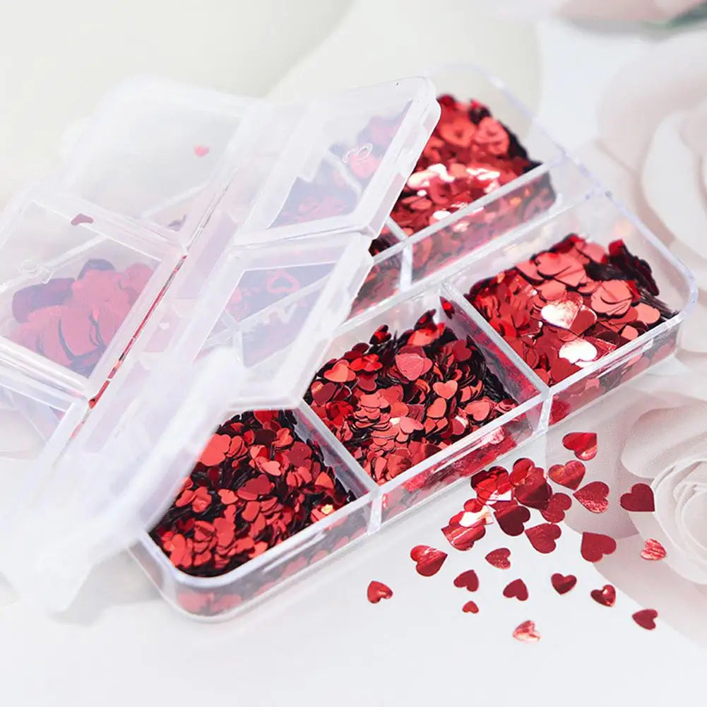 6 Grids Foil Nail Art Holographic Aluminum Nail Foil Stickers Nail Sequins 3D Glitter Decoration DIY Design Accessories