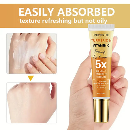 YUITIKUE 30% Turmeric & Vitamin C Firming Eye Cream - 5X Moisturizing Hydrate, Tighten & Smooth Eye Area