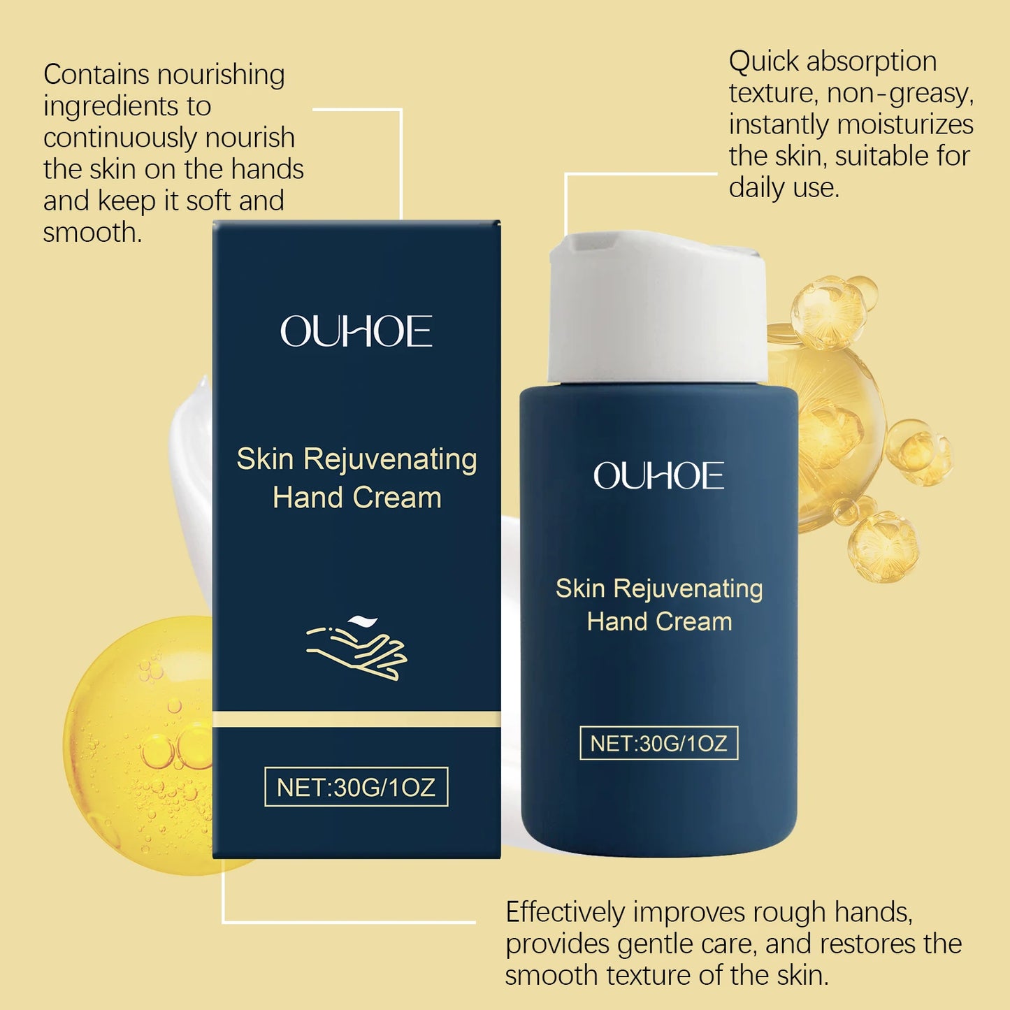 Moisturizing Hand Cream Improve Dryness Skin Nourishing Soften Brightening Hydrating Anti Chapped Hand SkinCare Quick Absorb