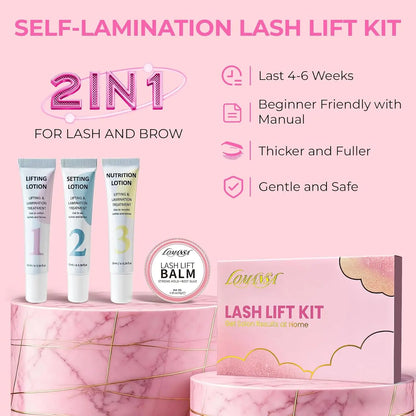 Lomansa New Brow Lift Perming Eyebrow Lifting Brow Lamination Kit Cling Film Nutrition Keratin Perming Lotion with Open Eyes Pad