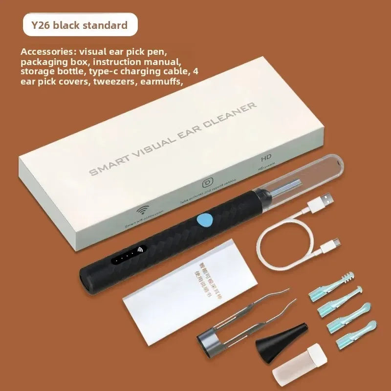 Wireless Ear Cleaner with Camera Ear Spoons and Clips WiFi Connection Waterproof Rechargeable Ear Wax Removal Tool