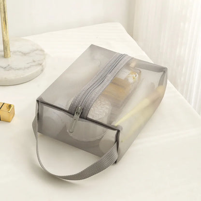 Mesh Toiletry Bag Travel Wash Bag Large Capacity Zipper Makeup Bag Skin Care Storage Bag Women Cosmetic Bag Korean Storage Bag