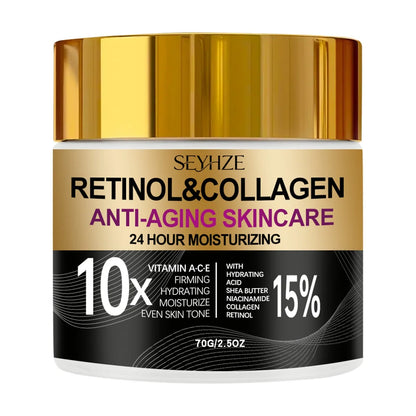 SEYHZE Retinol Collagen Moisturizing Day And Night Cream 15% Vitamin a B C E Shea Butter Hyaluronic Acid Niacinamide Plant Extra