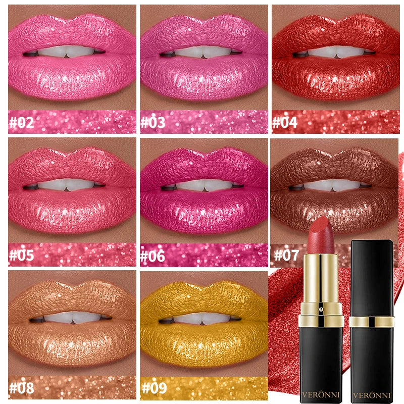 High Pigmented Shiny Lipstick,Stain Resistant,Long-Lasting,Glossy Waterproof Lipstick Shimmering Makeup Valentine'S Day Gift