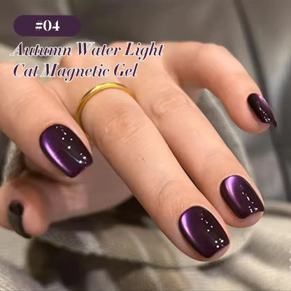 10ML 1-21PCS 2025 Autumn New Emerald Green Magnet Cat's Eye Gel Nail Polish Green Whitening Glass Bead Cat Eye Nail Polish
