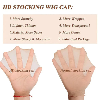 Wholesale HD Wig Cap for Women Invisible Ultra-thin Stretchy Stocking Caps for Lace Front Wigs Sheer Wig Cap Thin Nylon Cap