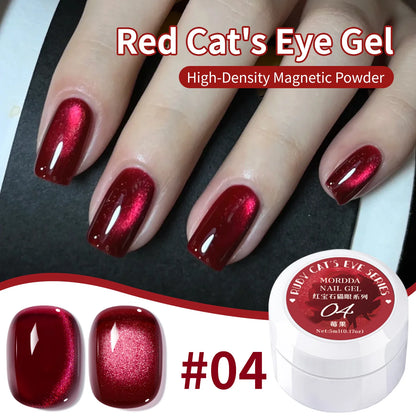5ML Christmas Red Cat's Eye Gel Nail Polish Senior Glass Bead  Cat Magnetic Eye Gel Nail Polish LED Soak Off Varnish Manicure