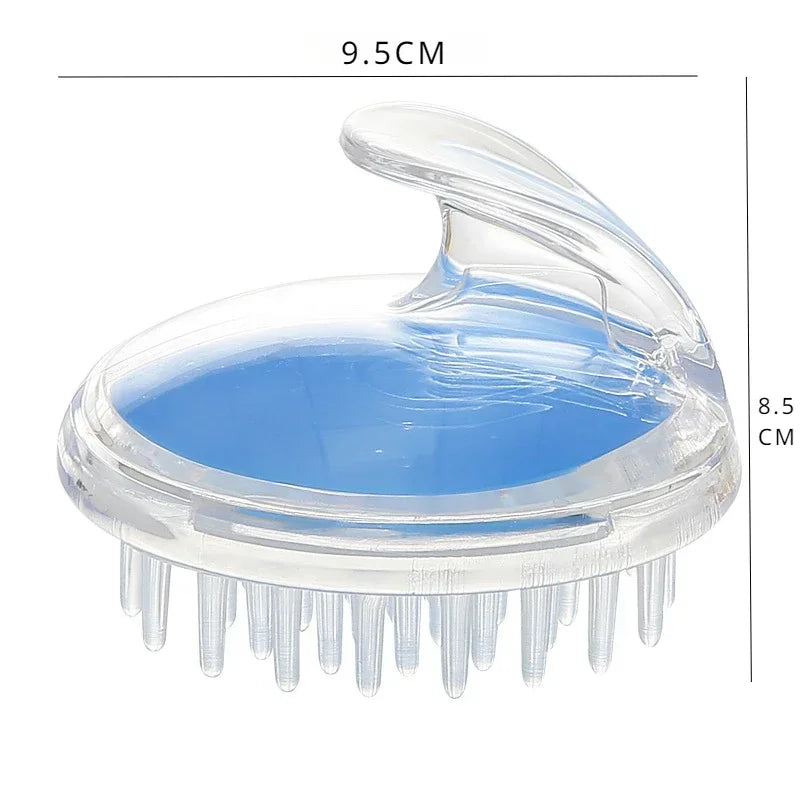 New crystal clear shampoo brush scalp massager hair growth shampoo brush silicone head massage brush home cleaning massage
