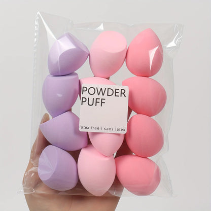 12 pieces latex free hydrophilic polyurethane beauty sponge set multi-color makeup mixing sponge, suitable for liquid and cream