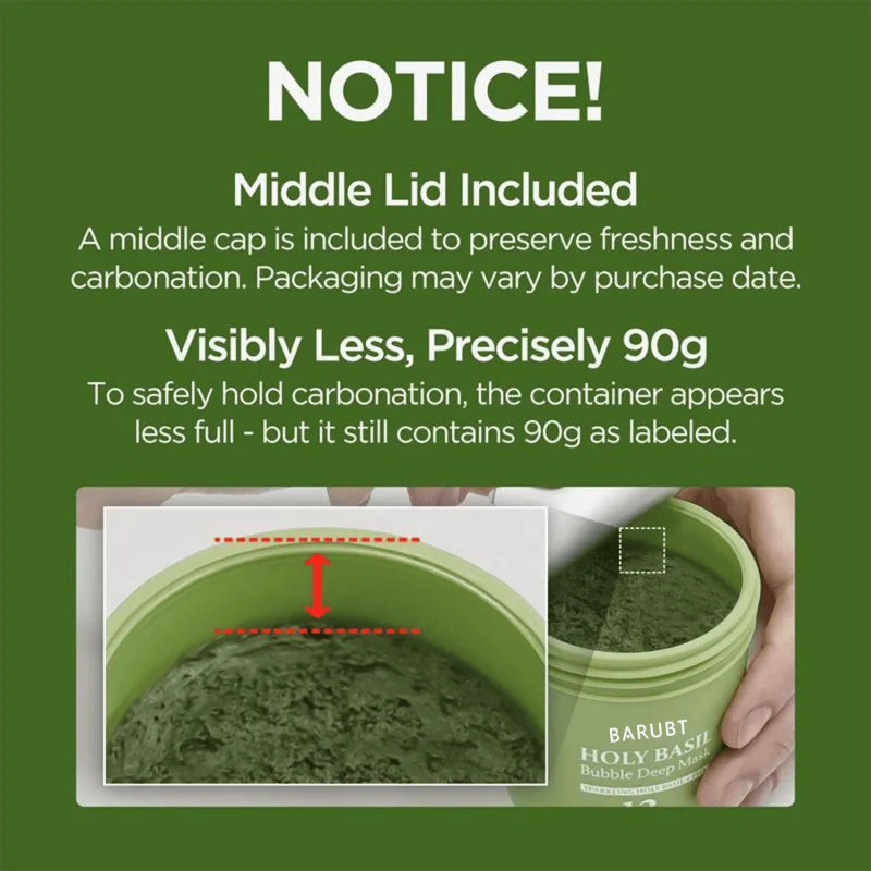 13% PHA Bubble Deep Cleansing Mask | Holy Basil Extract | Pore Exfoliation, Blackhead Removal, Oil Control, Moisturizing