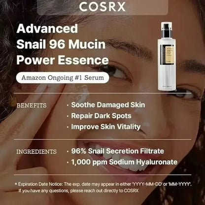 Nutrition Snail Mucin Power Repair Essence Water Gentle Facial Cleanser Toner Moisturizing Hyaluronic Acid Nourishes Skin