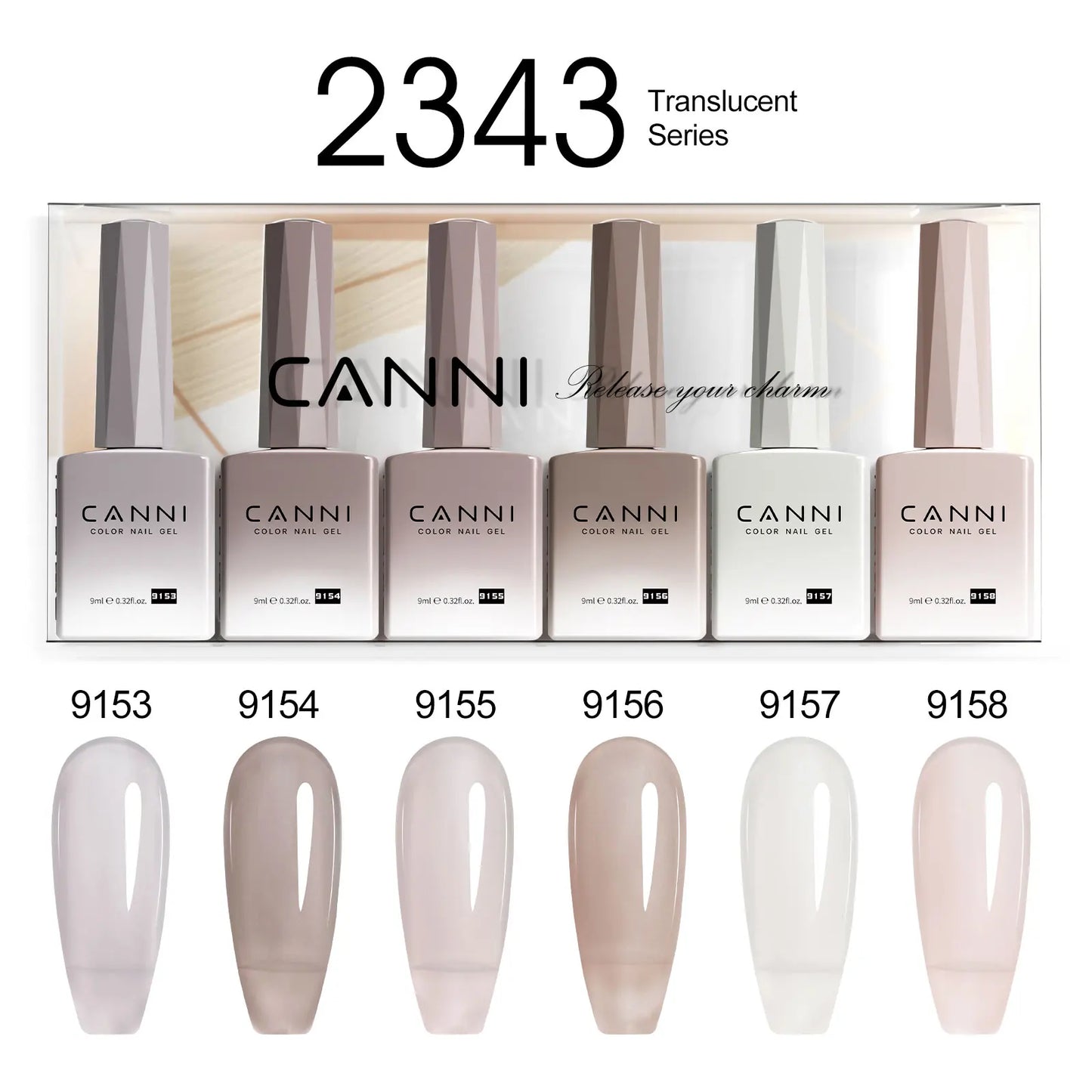 9ml CANNI TPO FREE HEMA FREE Ultra Consistency Nail Gel Polish Set Round Brush Semi Permanent Soak Off UV LED Gel Nail Kit