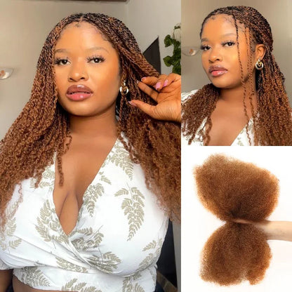 Best Quality QVR Afro Kinky Bulk Hair for Dreadlocks Affordable Sale Top Tight Kinkys for Loc Repair Twist Braiding 1 Pack 50g