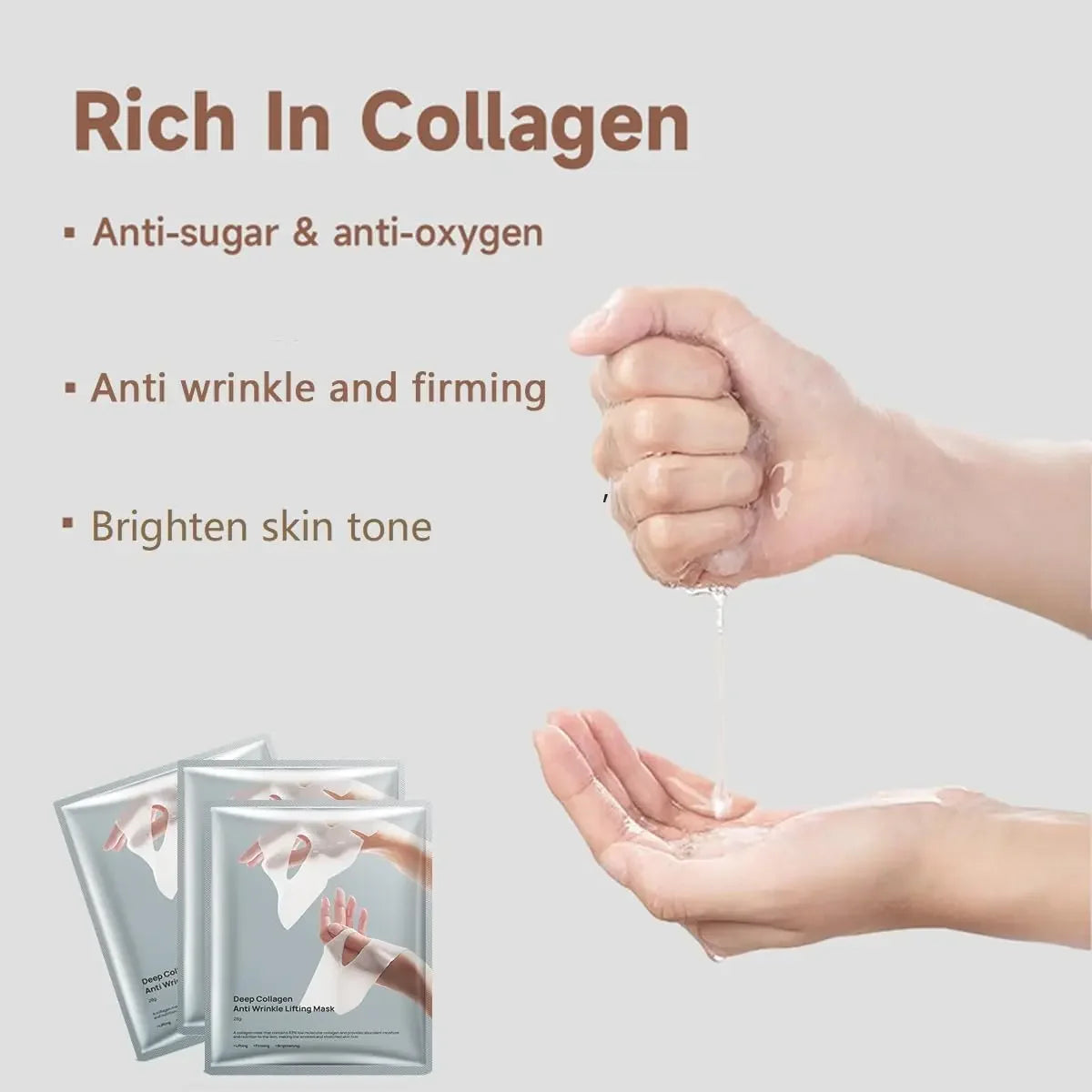 Deep Collagen Anti Wrinkle Lifting Mask Collagen Face Mask Overnight, Deep Collagen Mask for Lifting Firming Moisturizing(5Pack)