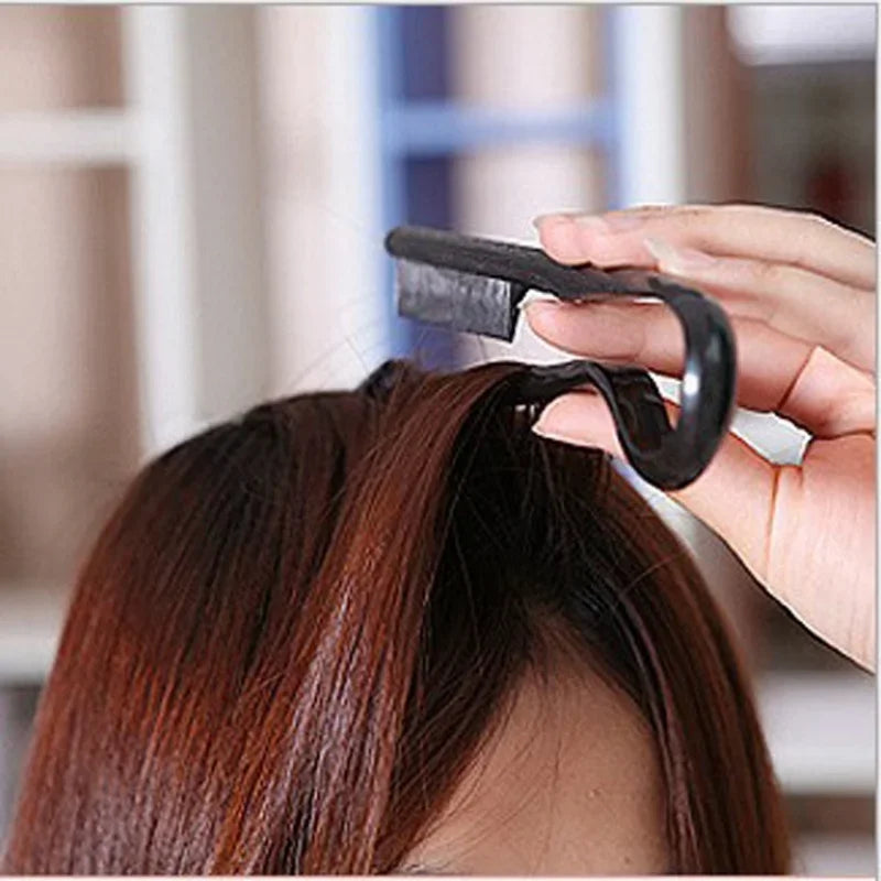 V-Shape Curling Comb, Textured Finishing, Straightening Paddle, Professional Hair Styling Clip Tool