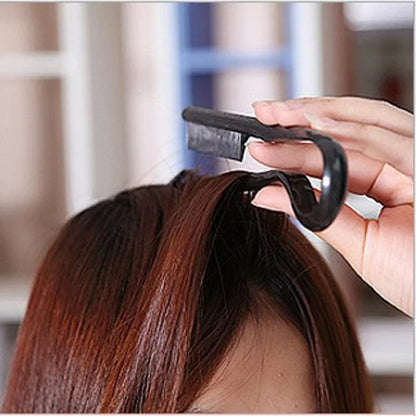 V-Shape Curling Comb, Textured Finishing, Straightening Paddle, Professional Hair Styling Clip Tool