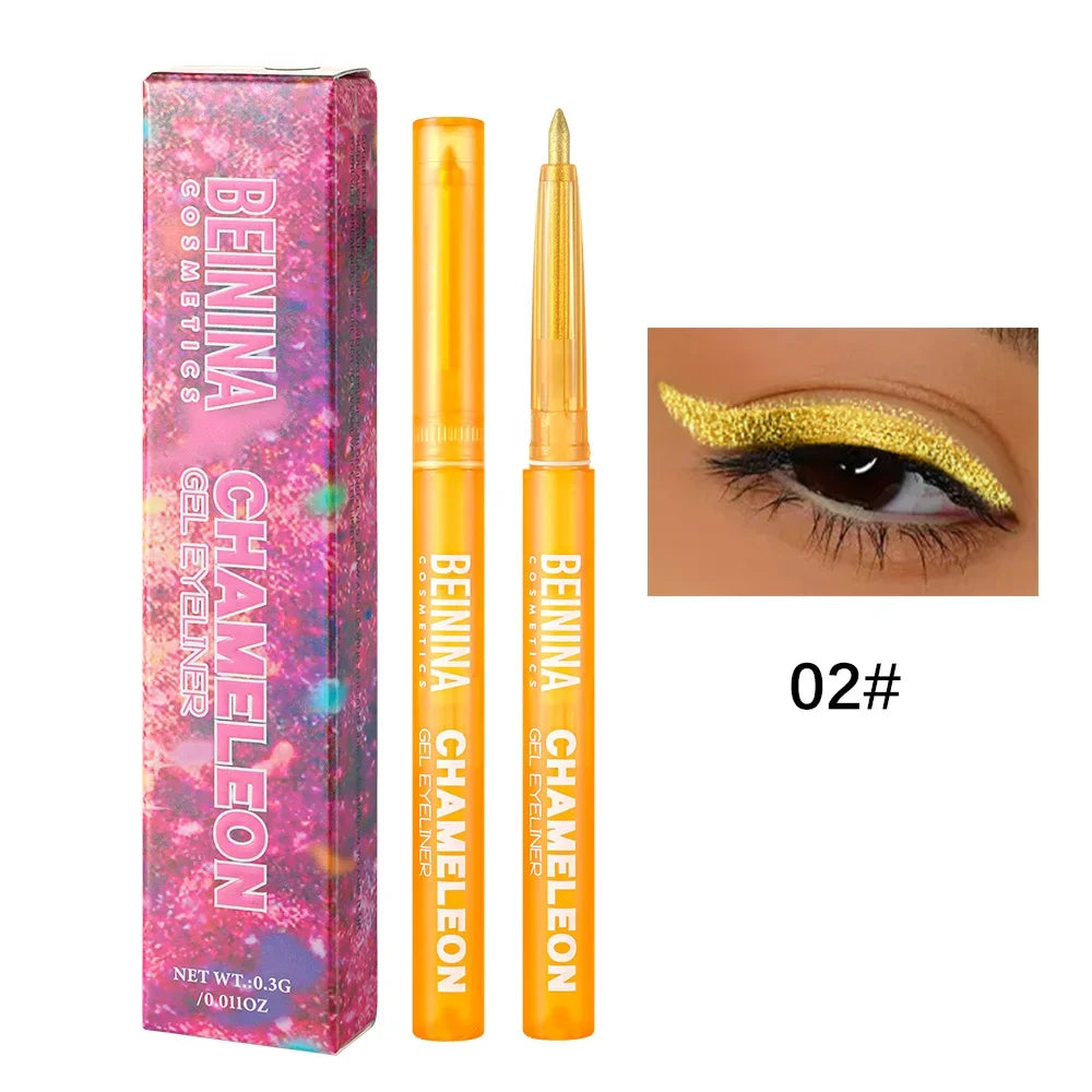 6 Colors Chameleons Eyeliner Pearl Metallic Gloss Shiny Eyeshadow Glitter Liner Multi Chrome Color Aurora Chaning Eye Makeup