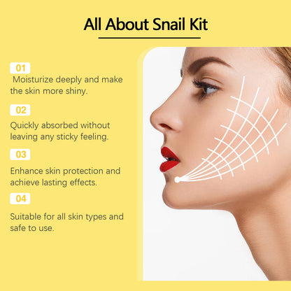 Snail Mucin 96 Skin Care Set Fade Fine Lines Wrinkles Repair Tighten Moisturizing Facial Smooth Brightening Facial Essence Set