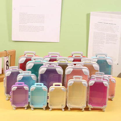 1Pc Simulation Mini Trolley Cases False Eyelashes Makeup Carrying Suitcase ABS Small Toiletry Box Women Travel Gift Box