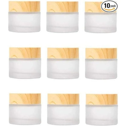 10PCS 5/10/15/20/30/50/60/100g Empty Jars Round Frosted Clear Glass Cosmetics Container Refillable Face Cream Box Pot for Makeup