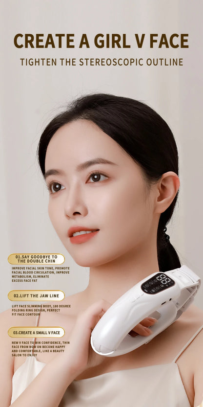 EMS Microcurrent Facial Device Rechargeable V-Lift Massager with Vibration Modes&Electrode Pads for Home Skincare and Contouring