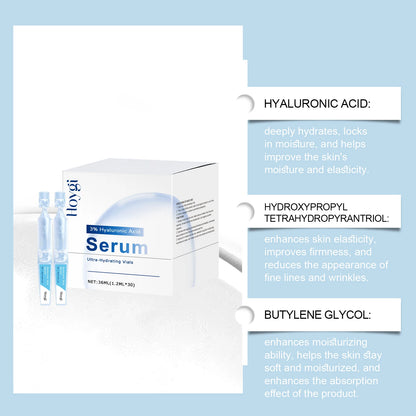 Hyaluronic Acid Serum Deep Moisturizing Facial Skin Essence Rejuvenating Enhances Elasticity Firm Nourishing Brightening Ampule