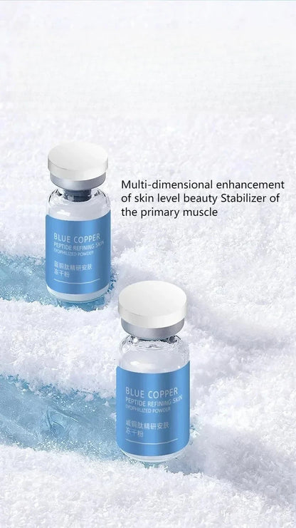 Blue Copper Peptide Freeze-Dried Powder Set Oligopeptide Anti Wrinkle Essence Shrink Pores Acne Treatment Skincare Serum