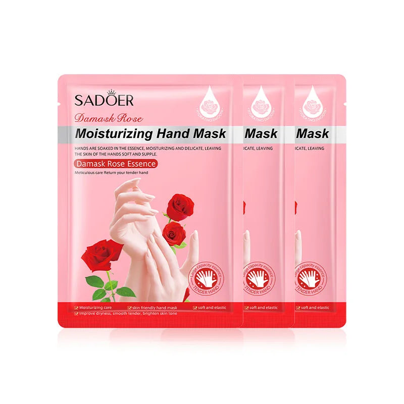 SADOER Rose Moisturizing Hand Mask Whitening Nourishing Anti-aging Hydrating Hand Exfoliating Gloves Hands Skin Care Products