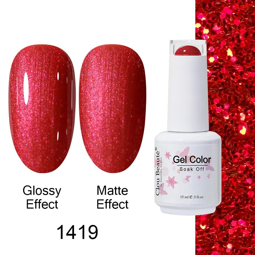 Clou Beaute 15ml Nail Gel Polish Warm Color Dark Red Brown Semi Permanent Nail Art Manicure Soak Off LED UV Varnishes Lacquer