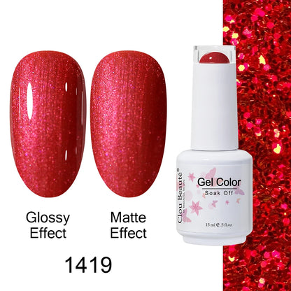 Clou Beaute 15ml Nail Gel Polish Warm Color Dark Red Brown Semi Permanent Nail Art Manicure Soak Off LED UV Varnishes Lacquer