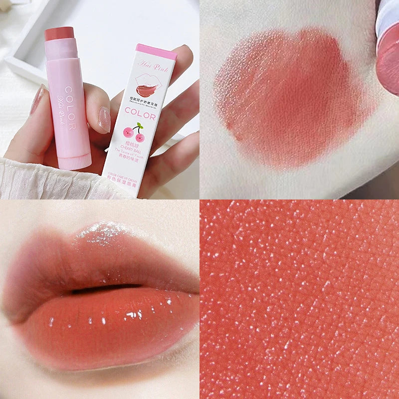 Lipstick Cute Red Tint Makeup Care Cosmetics Colored Lip Balm Lipstick Moisturizing Fade Lip Line Anti-drying Lip Makeup Set