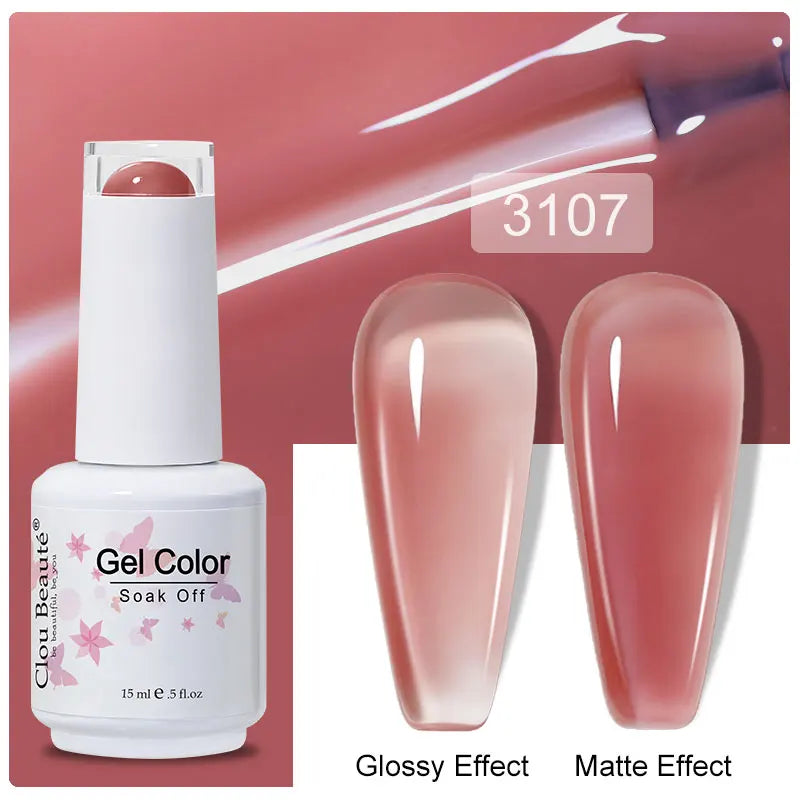 Clou Beaute 15ml Nail Gel Polish Warm Color Dark Red Brown Semi Permanent Nail Art Manicure Soak Off LED UV Varnishes Lacquer