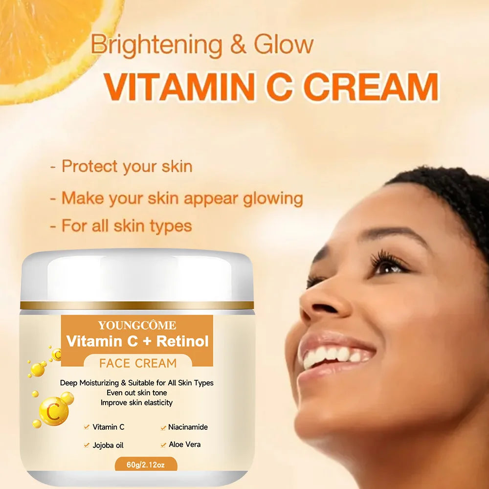 YOUNGCOME Retinol+vitaminC Deep Moisturizing and Firming Face Cream Dark Spots Removal Firming Anti Aging Repair Skin Care