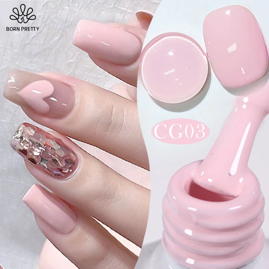 BORN PRETTY 10ml Nude Pink Gel Nail Polish Varnis Semi Permanent Nail Gel Varnish Soak Off UV Gel for Valentine's Day Gift Nails