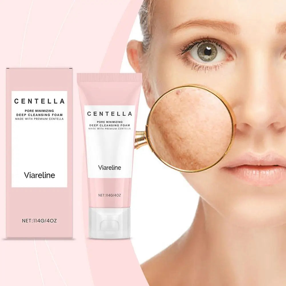 Soothing Centella Asiatica Mild Deep Cleansing Foam Cleanser - Remove Pore Oil Control Exfoliating Refresh Facial Skincare