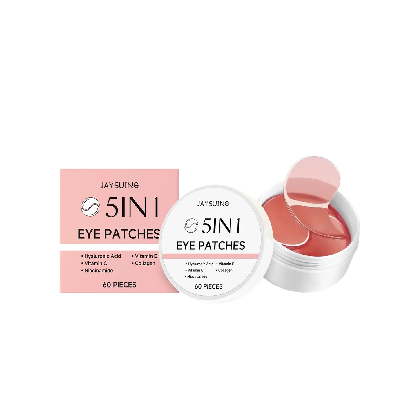 60pcs Pink Rice Collagen Eye Mask Anti Dark Circles Eyes Bags Remover Firming Moisturizing Eye Patches Mild Skin Care Eyes Care