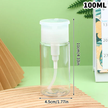 ♥100/150/200/300ml Empty Press Pump Bottle Dispenser Liquid Container Refillable Remover Cleaner Polish Makeup Manicure Tool