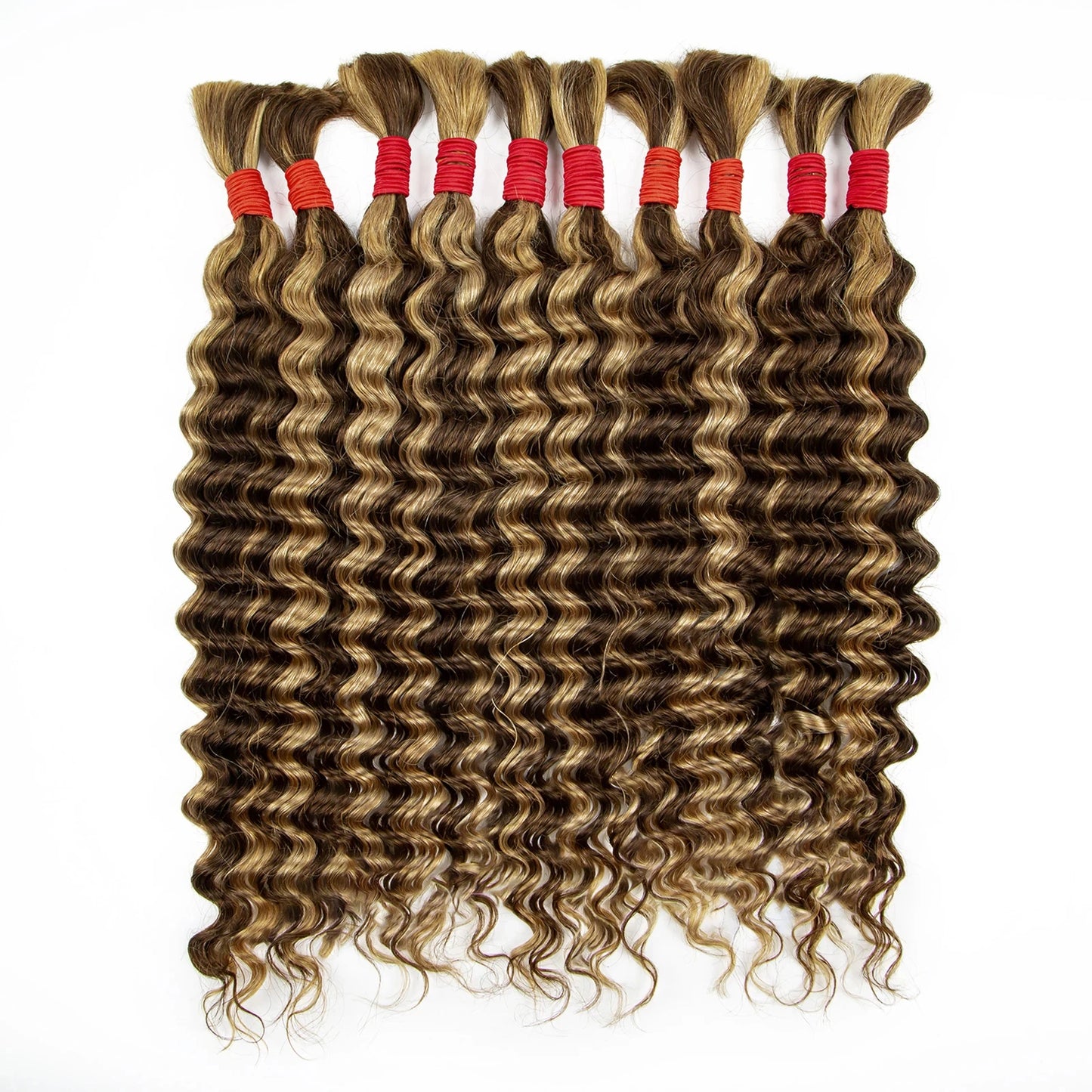 Bulk Human Hair for Braiding 22 24Inch Deep Wave Bulk Human Hair for Boho Braids No Weft 100% Curly Human Hair Bulk Crochet