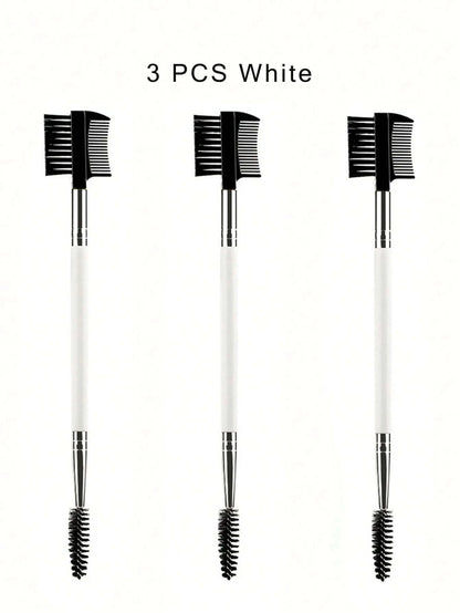 1/2/5PCS 3 Head Eyebrow Eyelash Shaper Double Head Brush Makeup Grooming Tool Cosmetic With 3 Different Spoolie Brushes