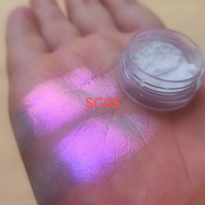 0.25g  White Chameleon Glitter Aurora Pigment Rainbow Highlights Multichrome Pigment Powder