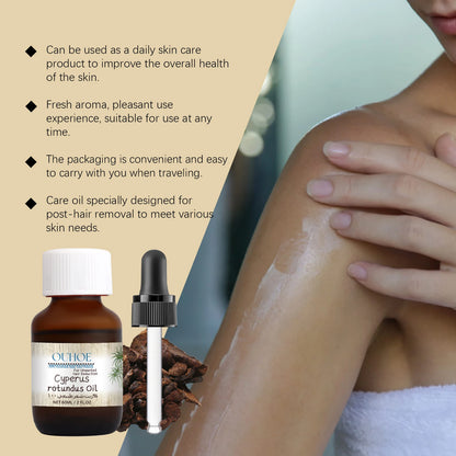 Pure Cyperus Rotundus Oil for Hair Removal Reducing Armpit Legs Arms Body Hair Inhibitor Smooth Body Skin Hair Removal Oil