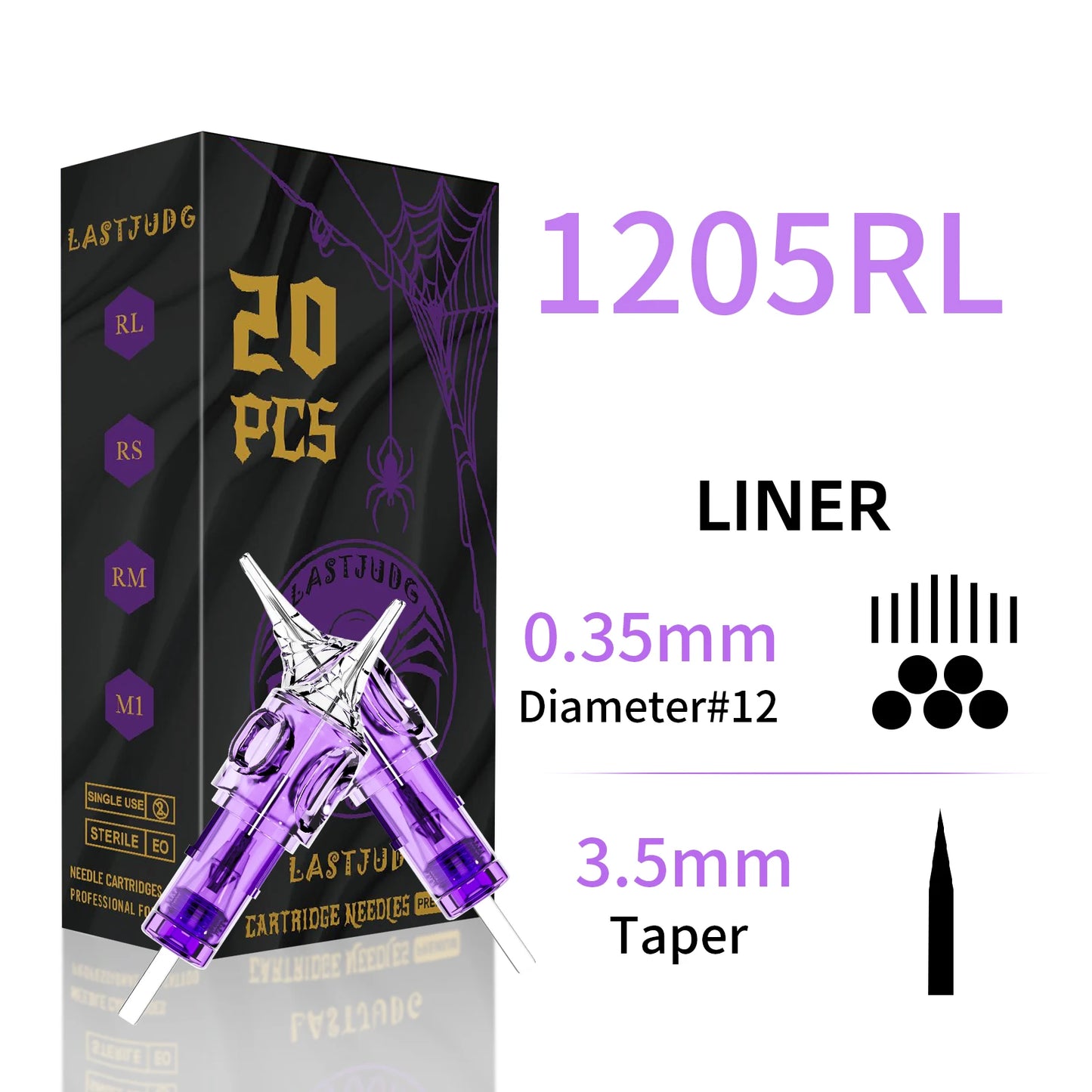 Tattoo Cartridge Needles 20Pcs LASTJUDG Tattoo Needles For Makeup Permanent Tattoo Machine Kit Safety Disposable Tattoo Needles